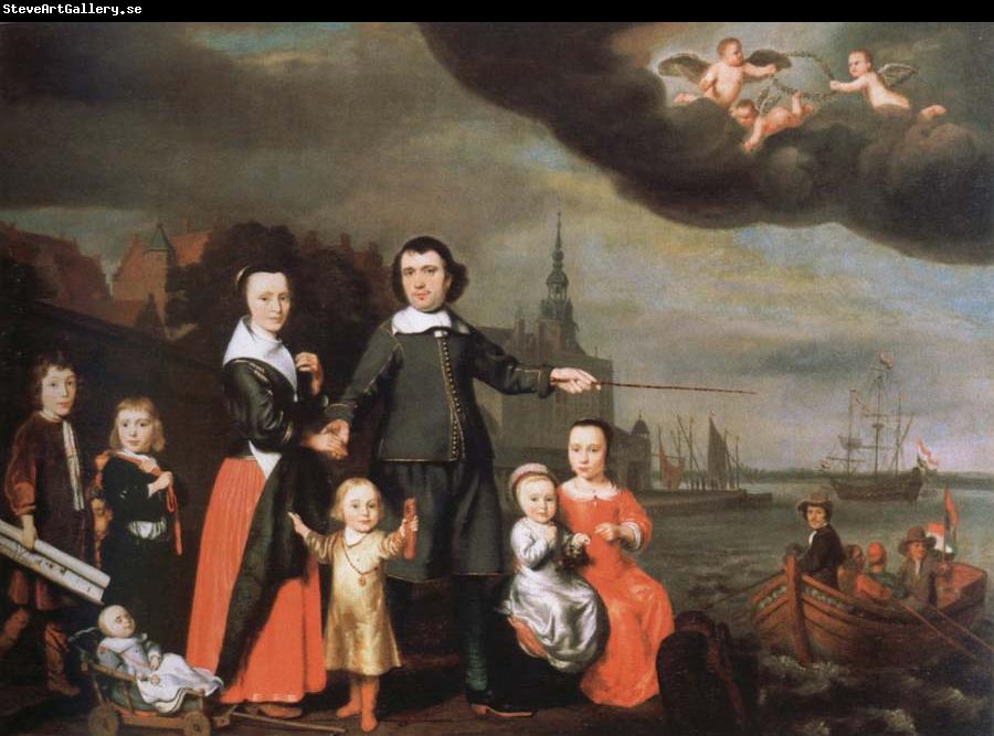 Nicolaes maes captain job jansz cuyter and his family